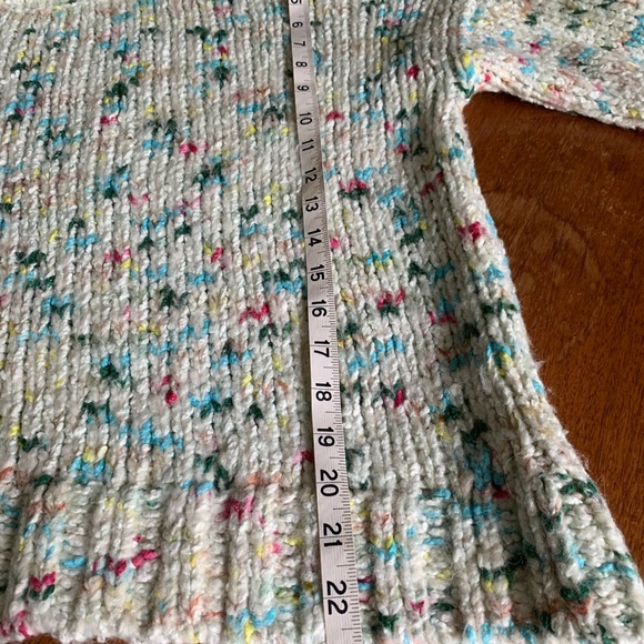 Anthropologie white sweater with colour flecks sz M - Picture 5 of 6